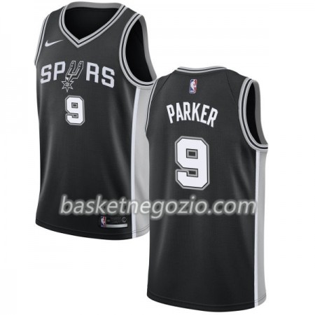 Canotte Uomo San Antonio Spurs Tony Parker 9 Nike 2017-18 Nero Swingman
